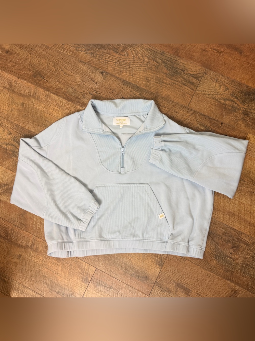 Simply Southern Quarter-Zip Pullover Sweatshirt Light Blue Size L